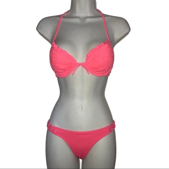 Victoria’s Secret Macrame Bikini Bottom Pink XS - Picture 3 of 5